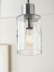 Pacific Clear Loxley Ripple Effect Glass Pendant Ceiling Light - Image 3 of 6