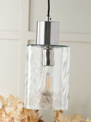 Pacific Clear Loxley Ripple Effect Glass Pendant Ceiling Light - Image 4 of 6