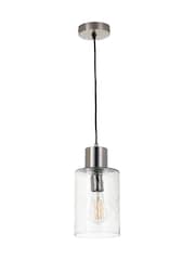 Pacific Clear Loxley Ripple Effect Glass Pendant Ceiling Light - Image 6 of 6