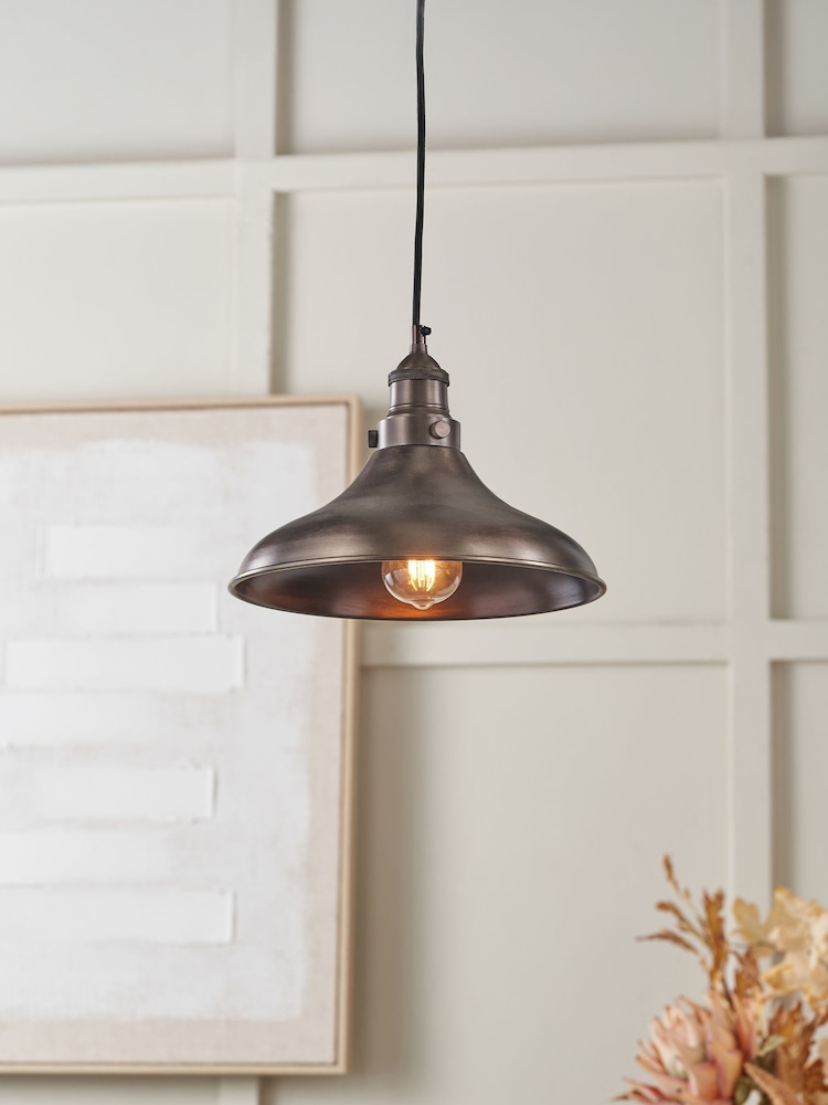 Pacific Antique Brass Ellis Café Metal Pendant Ceiling Light - Image 1 of 6