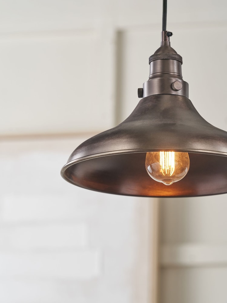 Pacific Antique Brass Ellis Café Metal Pendant Ceiling Light - Image 2 of 6