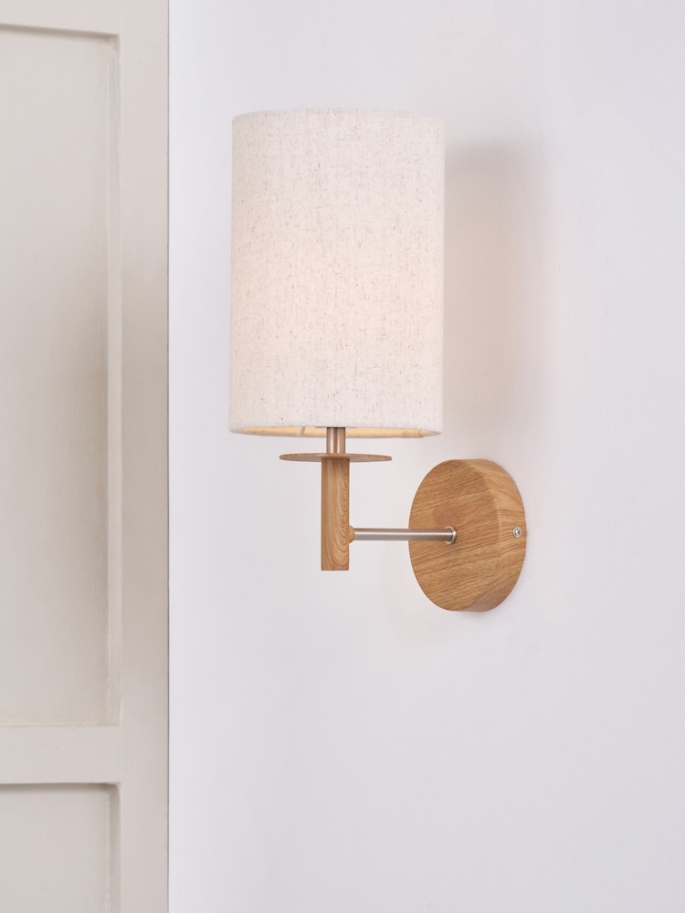 Pacific Natural Bonham Wood Veneer Metal Wall Light - Image 1 of 6 Pacific Natural Bonham Wood Veneer Metal Wall Light - Image 1 of 6