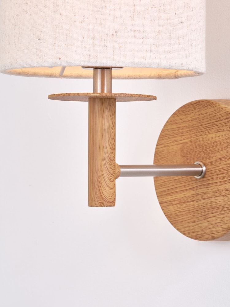 Pacific Natural Bonham Wood Veneer Metal Wall Light - Image 2 of 6 Pacific Natural Bonham Wood Veneer Metal Wall Light - Image 2 of 6