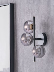Pacific Smoke Blair Glass Ball Metal Wall Light - Image 1 of 6