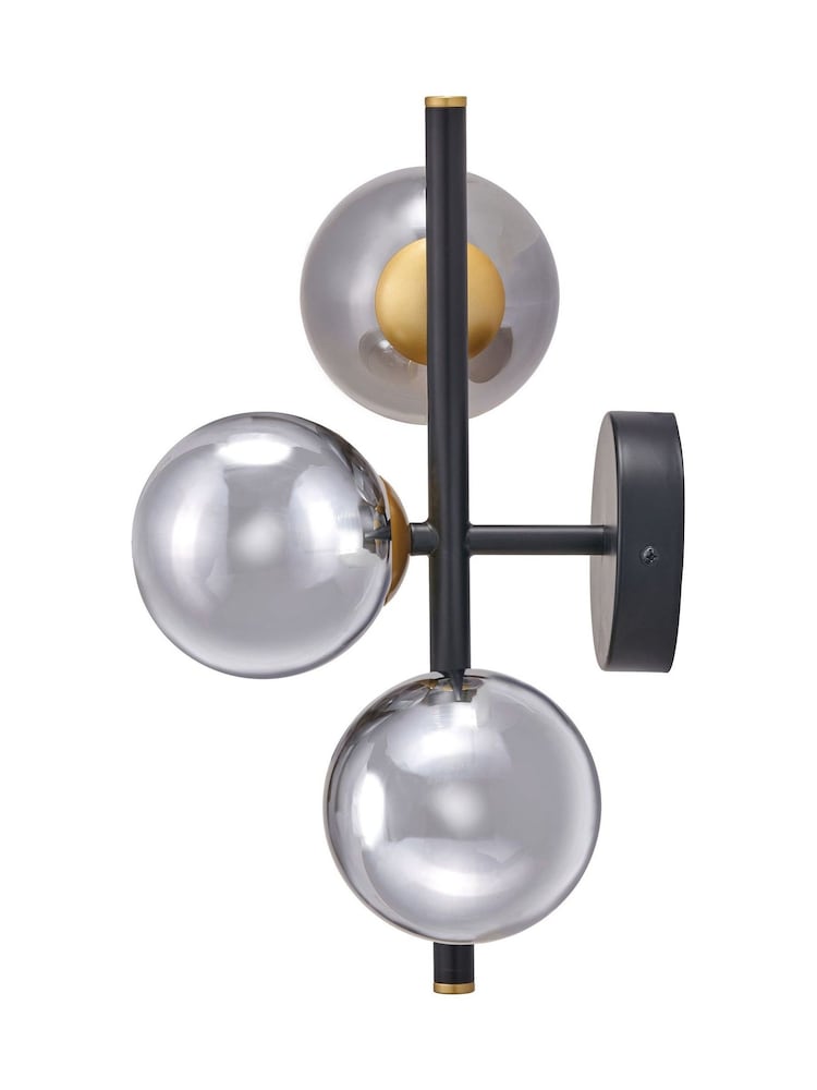 Pacific Smoke Blair Glass Ball Metal Wall Light - Image 6 of 6 Pacific Smoke Blair Glass Ball Metal Wall Light - Image 6 of 6