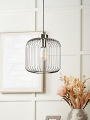 Pacific Silver Dania Metal Wire Pendant Ceiling Light - Image 1 of 6