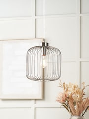Pacific Silver Dania Metal Wire Pendant Ceiling Light - Image 2 of 6