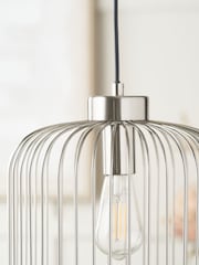 Pacific Silver Dania Metal Wire Pendant Ceiling Light - Image 3 of 6
