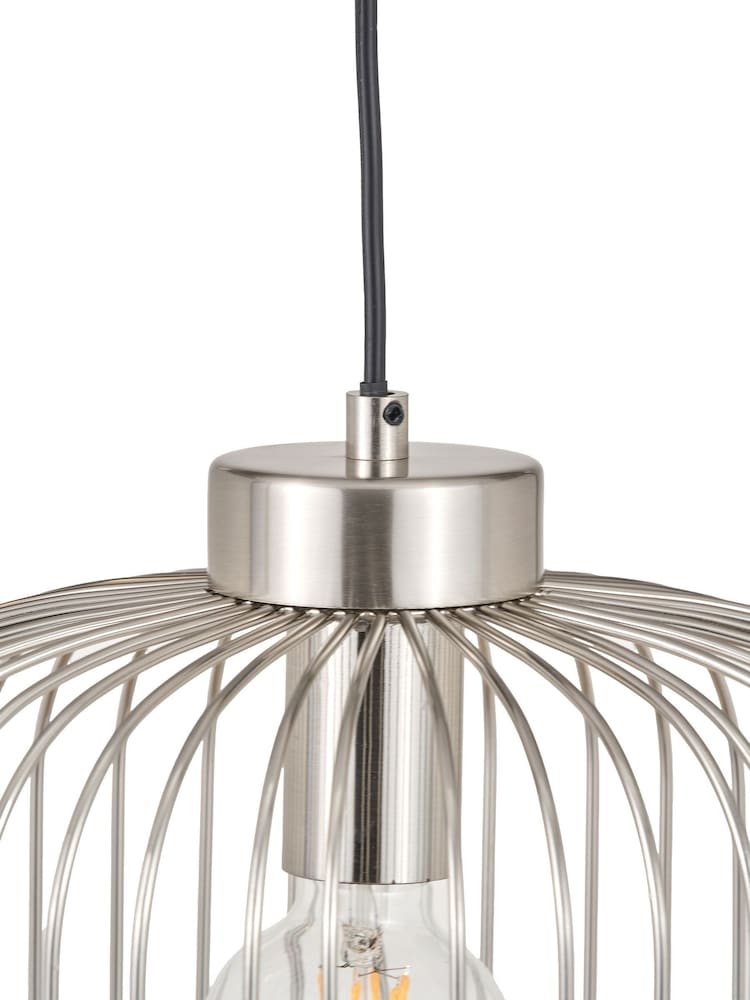 Pacific Silver Dania Metal Wire Pendant Ceiling Light - Image 6 of 6