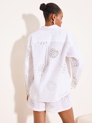 Lipsy White Broderie Shirt - Image 4 of 4