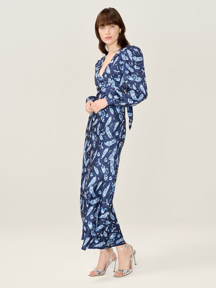 Omnes Blue Francoise Blurred Floral Dress - Image 1 of 5 Omnes Blue Francoise Blurred Floral Dress - Image 1 of 5