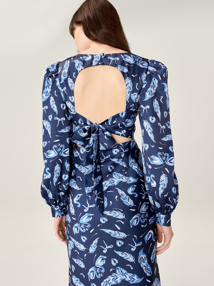 Omnes Blue Francoise Blurred Floral Dress - Image 5 of 5 Omnes Blue Francoise Blurred Floral Dress - Image 5 of 5