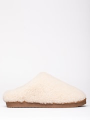 Lakeland Leather Cream Sheepskin Wool Clog Slippers - Image 2 of 6