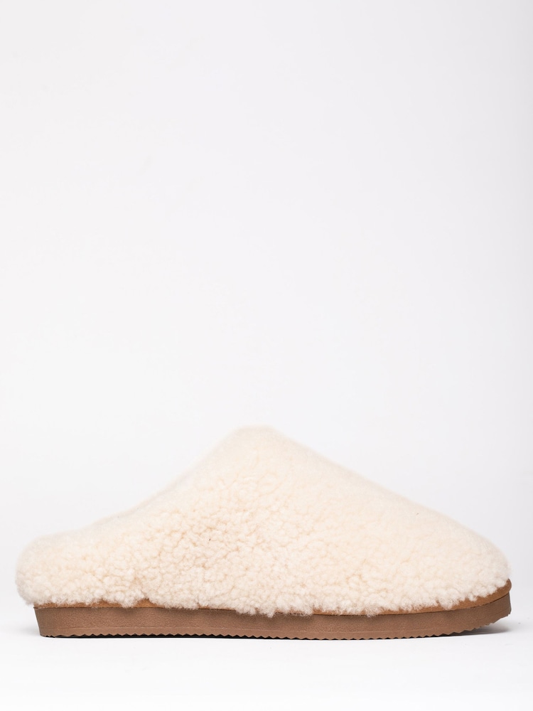 Lakeland Leather Cream Sheepskin Wool Clog Slippers - Image 2 of 6