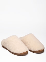 Lakeland Leather Cream Sheepskin Wool Clog Slippers - Image 3 of 6