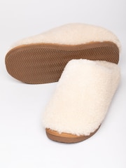 Lakeland Leather Cream Sheepskin Wool Clog Slippers - Image 6 of 6
