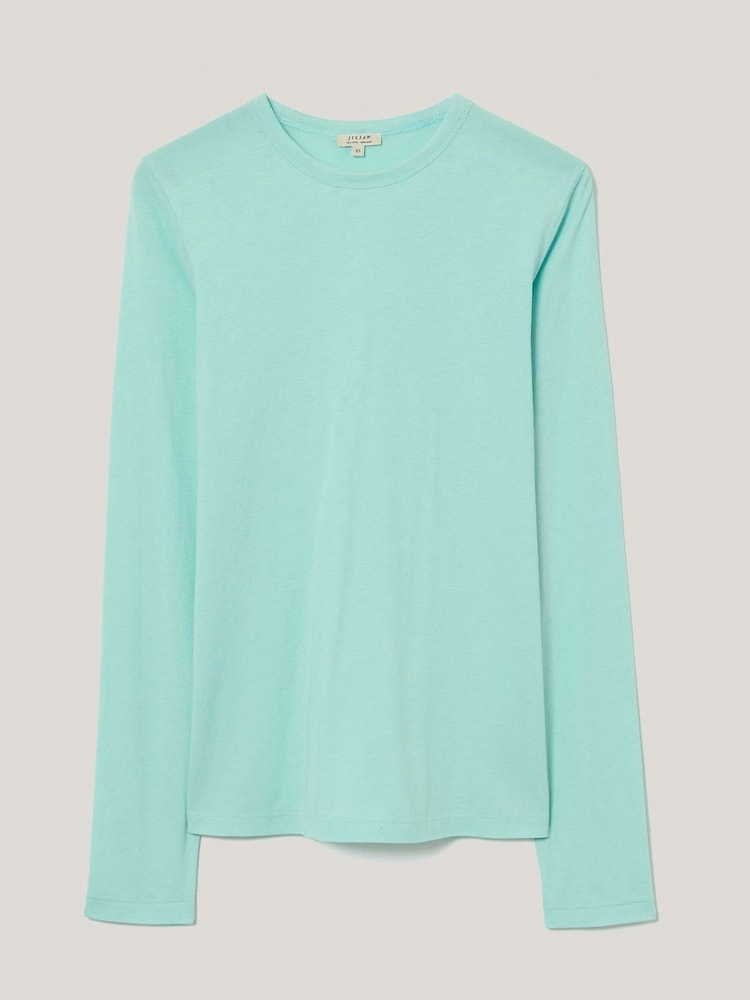 Jigsaw Blue Supima Cotton Long Sleeve T-Shirt - Image 5 of 5