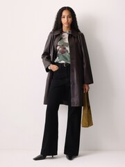 Jigsaw Black Antique Floral Button Jumper - Image 2 of 5