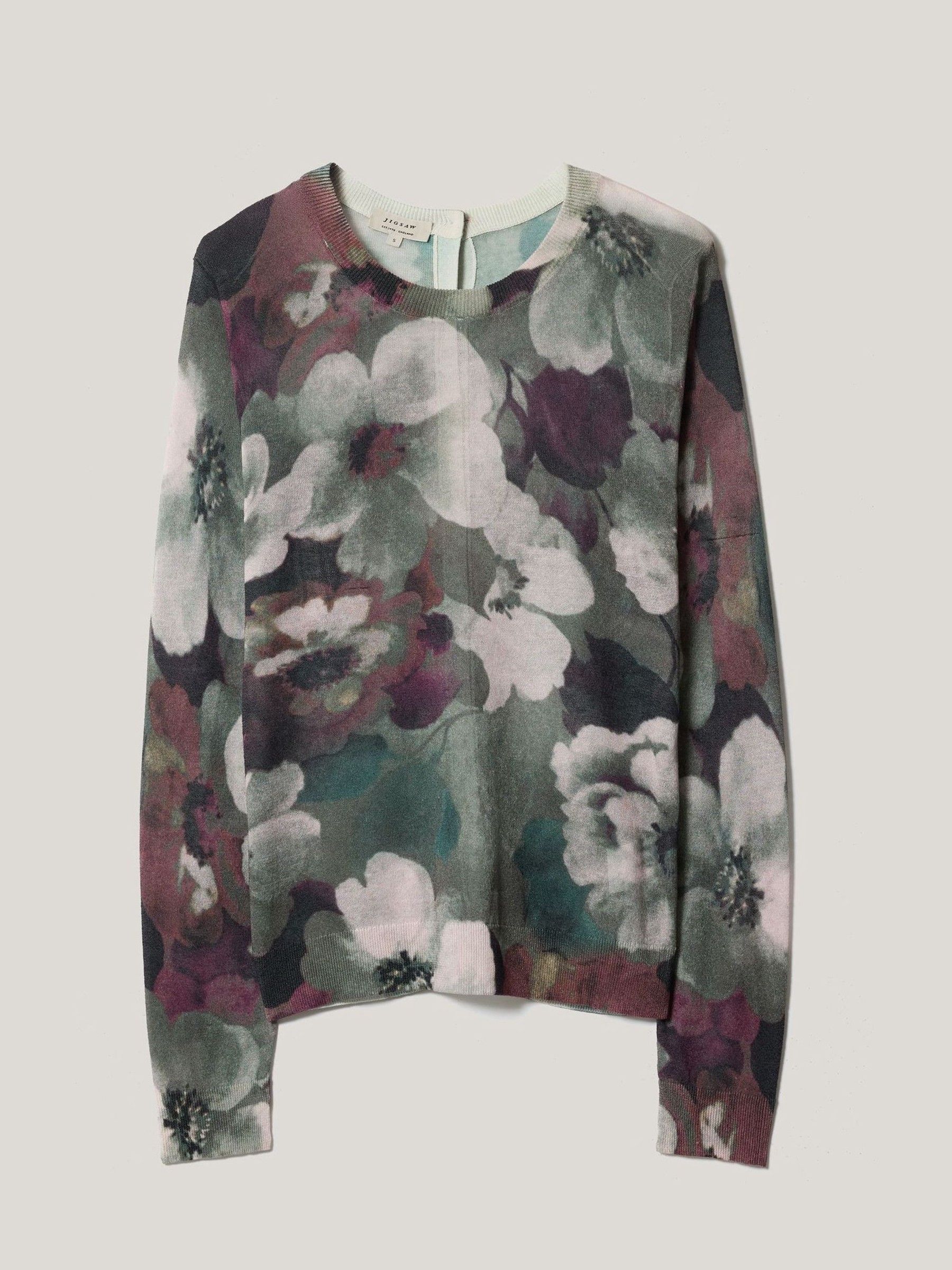 Buy Jigsaw Black Antique Floral Button Jumper from Next Romania