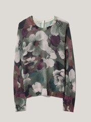 Jigsaw Black Antique Floral Button Jumper - Image 5 of 5
