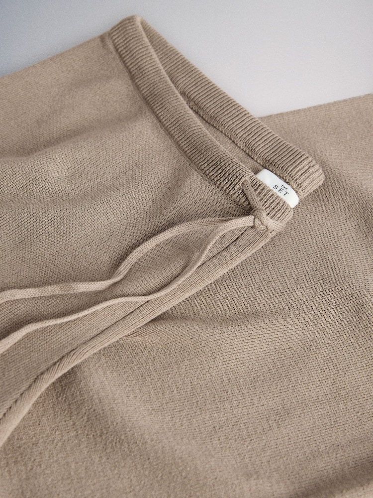 The Set Sleeveless Vest and Trousers Knitted Co-Ord Set Stone Brown - Image 5 of 5