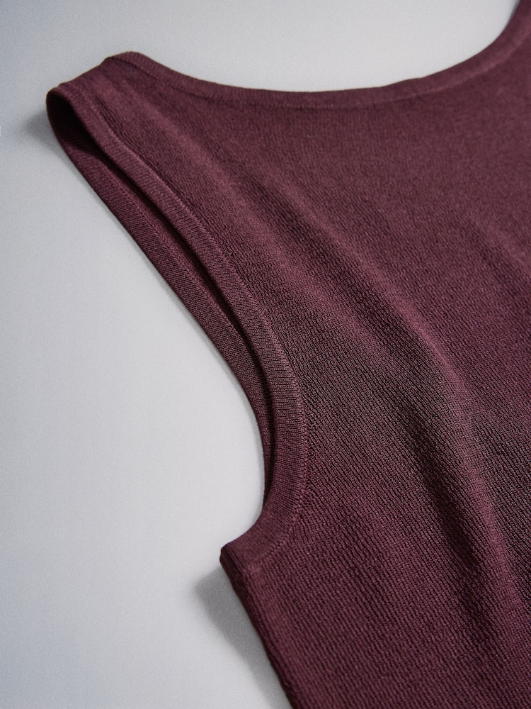 The Set 2 Pack Sheer Knit Slash Neck Scoop Back Maxi Dress Navy Blue/Burgandy Red - Image 2 of 3