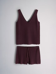The Set Knitted Vest and Shorts Set Burgundy Red - Image 3 of 7