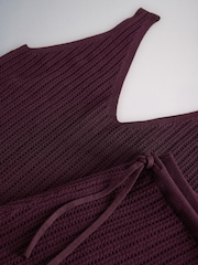 The Set Knitted Vest and Shorts Set Burgundy Red - Image 6 of 7