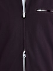 Burgundy Red Regular Fit Motionflex Smart Twill Zip Shacket - Image 13 of 13