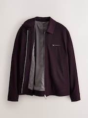 Burgundy Red Regular Fit Motionflex Smart Twill Zip Shacket - Image 8 of 13