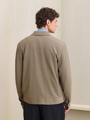 Stone Regular Fit Motionflex Smart Twill Zip Shacket - Image 2 of 12