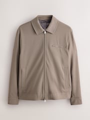 Stone Regular Fit Motionflex Smart Twill Zip Shacket - Image 6 of 12