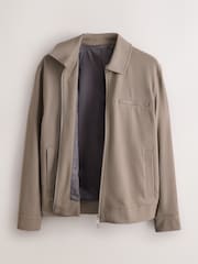 Stone Regular Fit Motionflex Smart Twill Zip Shacket - Image 7 of 12