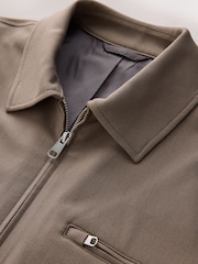 Stone Regular Fit Motionflex Smart Twill Zip Shacket - Image 8 of 12