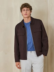 بني - سترة عملية أنيقة بخامة قابلة للتمدد من N. Premium - صورة 1 من 5