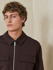 بني - سترة عملية أنيقة بخامة قابلة للتمدد من N. Premium - صورة 4 من 5