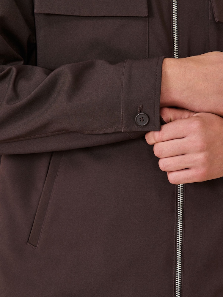 بني - سترة عملية أنيقة بخامة قابلة للتمدد من N. Premium - صورة 5 من 5