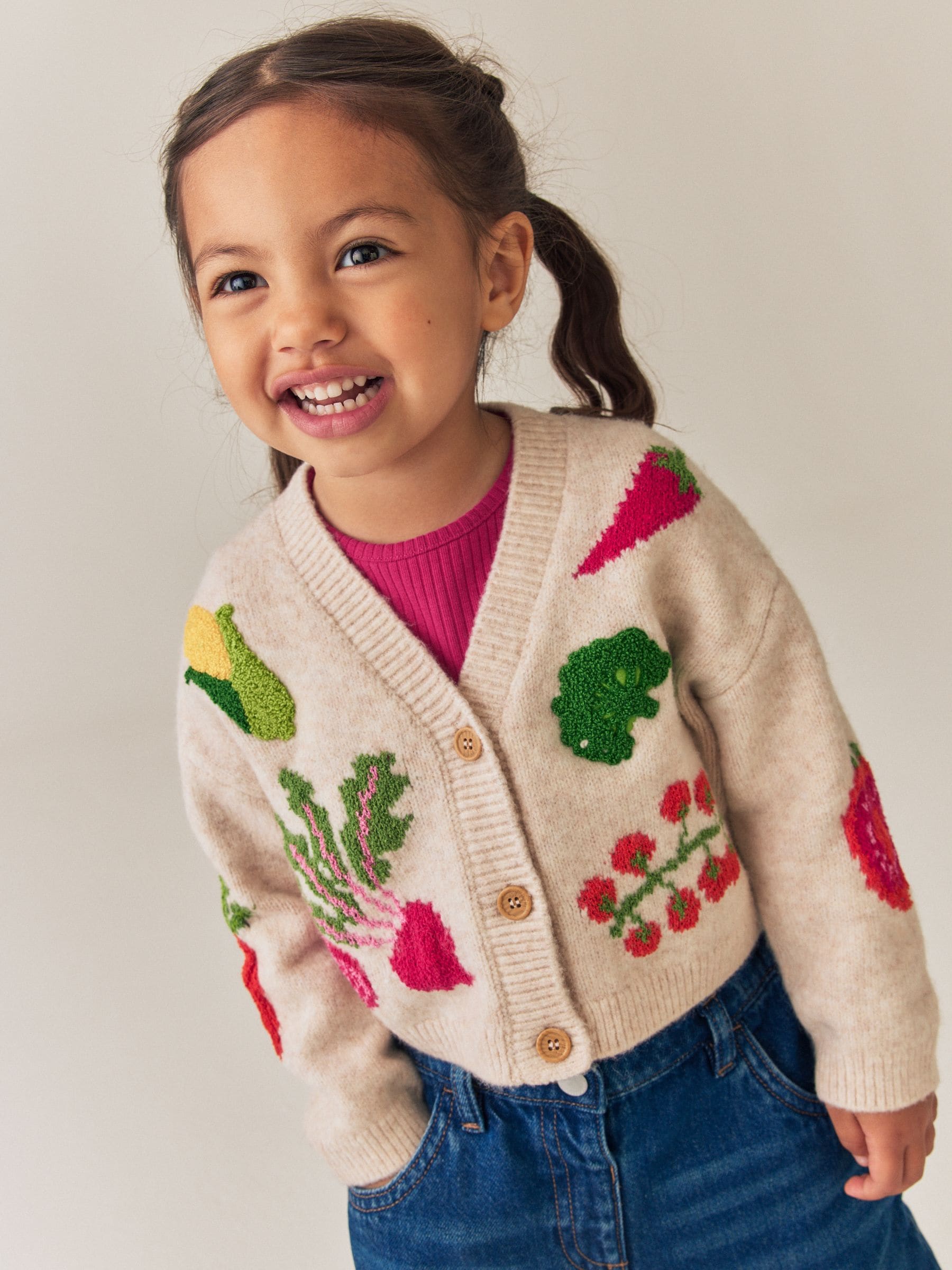 Buy Vegetable Embroidered V-Neck Cardigan (3mths-7yrs) from Next USA