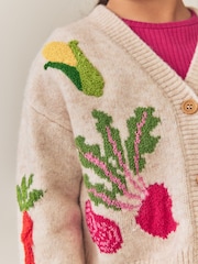 Vegetable Embroidered V-Neck Cardigan (3mths-7yrs) - Image 2 of 5