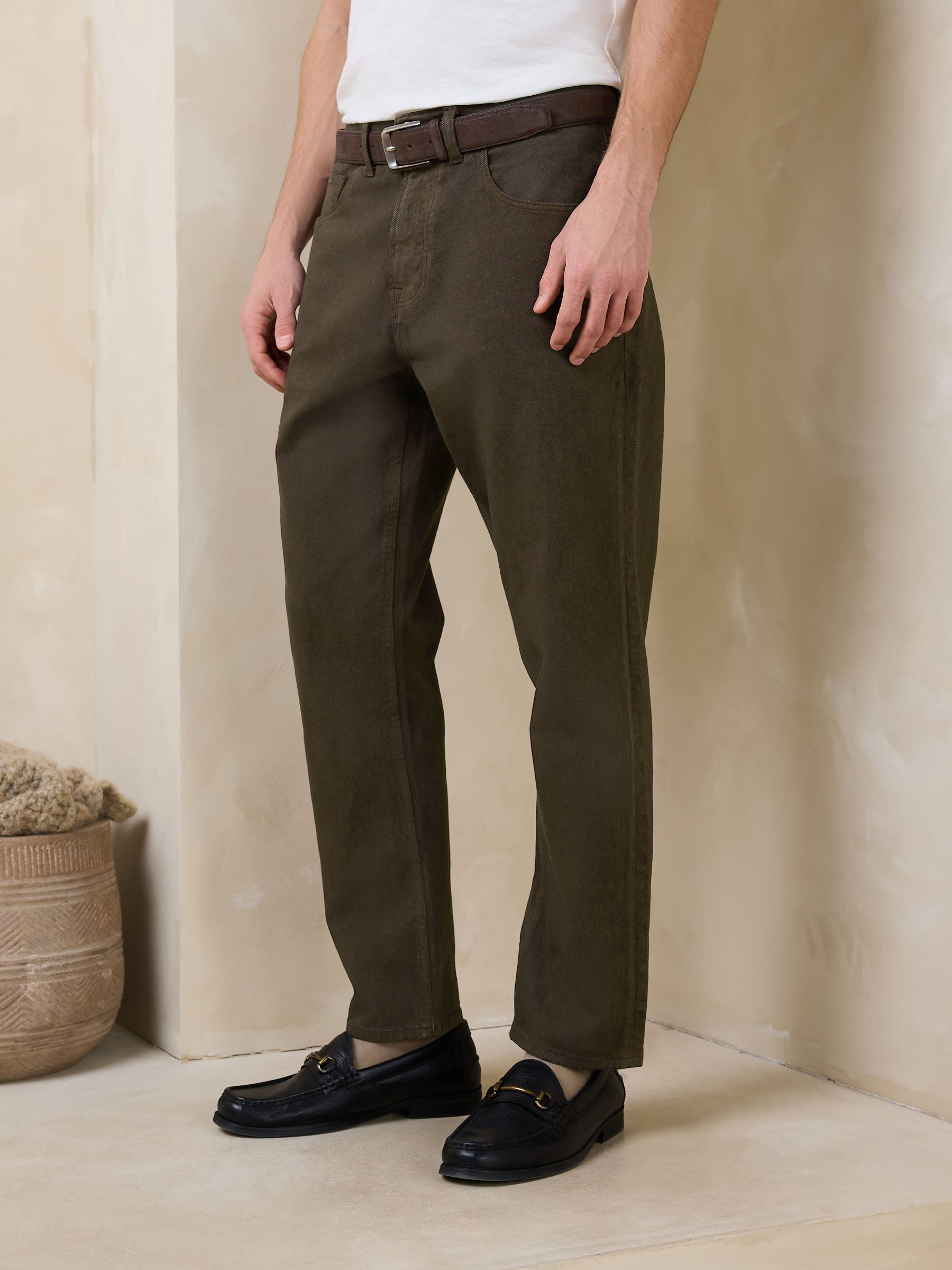 専用出品　　雰囲気抜群 tough jeans ボストン カーキブラウン Next：日本 チョコレートブラウン - スリムフィット - ベルト付き