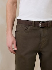 Chocolate Brown Slim Fit Belted Jeans - Image 5 of 5