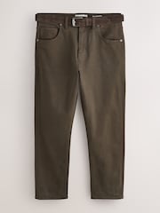 Chocolate Brown Slim Fit Belted Jeans - Image 7 of 9