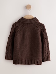 Chocolate Brown Chunky Bobble Cardigan (3mths-10yrs) - Image 2 of 4