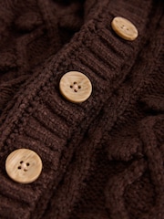 Chocolate Brown Chunky Bobble Cardigan (3mths-10yrs) - Image 3 of 4