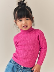Pink Mkali - Roll Neck Jumper (3miezi-10miaka) - Picha 2 kati ya 8