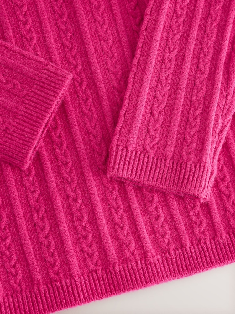 Pink Mkali - Roll Neck Jumper (3miezi-10miaka) - Picha 8 kati ya 8 Pink Mkali - Roll Neck Jumper (3miezi-10miaka) - Picha 8 kati ya 8