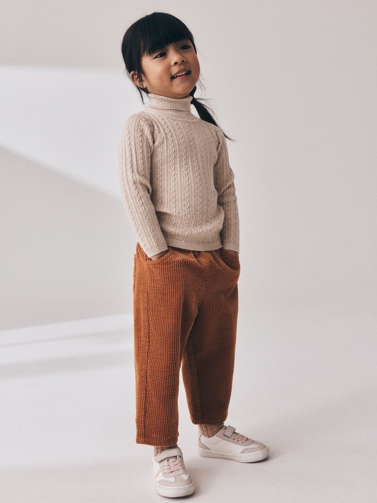 Oatmeal Roll Neck Jumper (3mths-10yrs) - Image 1 of 4 Oatmeal Roll Neck Jumper (3mths-10yrs) - Image 1 of 4