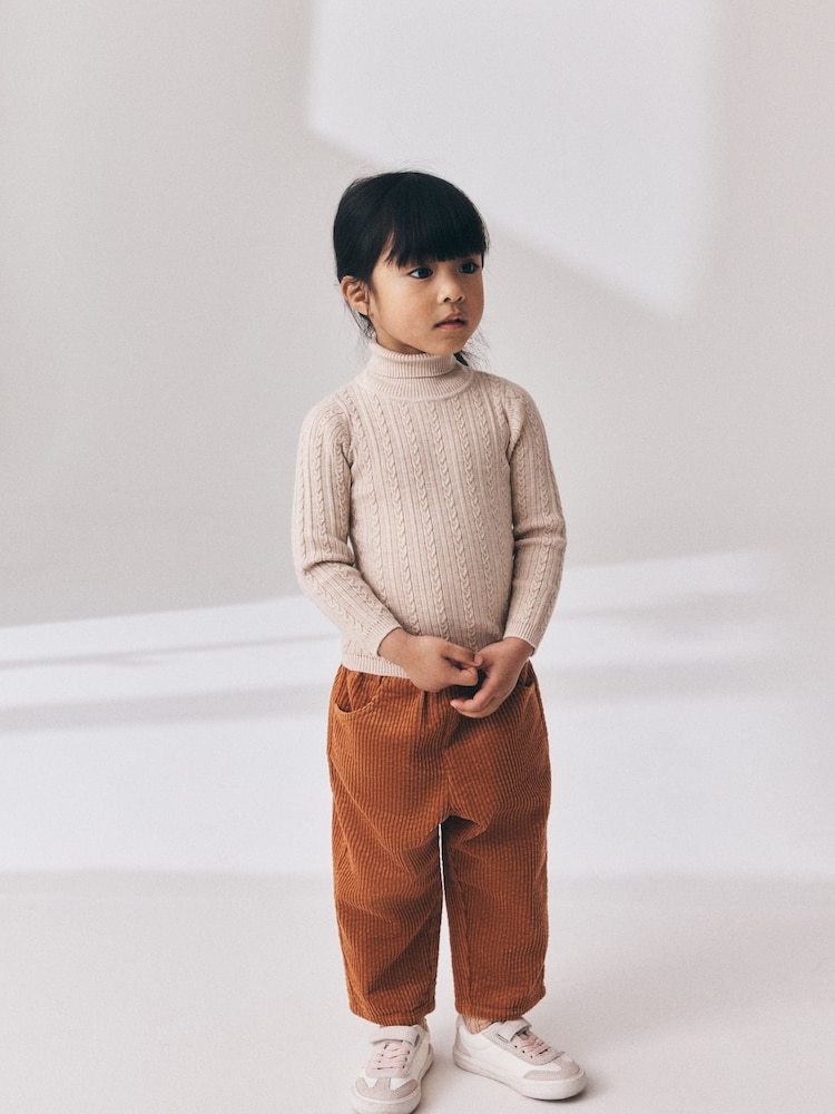 Oatmeal Roll Neck Jumper (3mths-10yrs) - Image 2 of 4 Oatmeal Roll Neck Jumper (3mths-10yrs) - Image 2 of 4