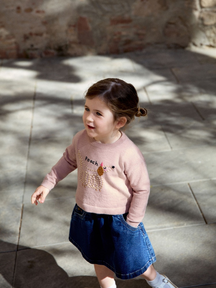 Pink Pooch Embroidered Boxy Jumper (3mths-7yrs) - Image 2 of 11