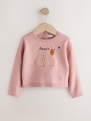Pink Pooch Embroidered Boxy Jumper (3mths-7yrs) - Image 8 of 11